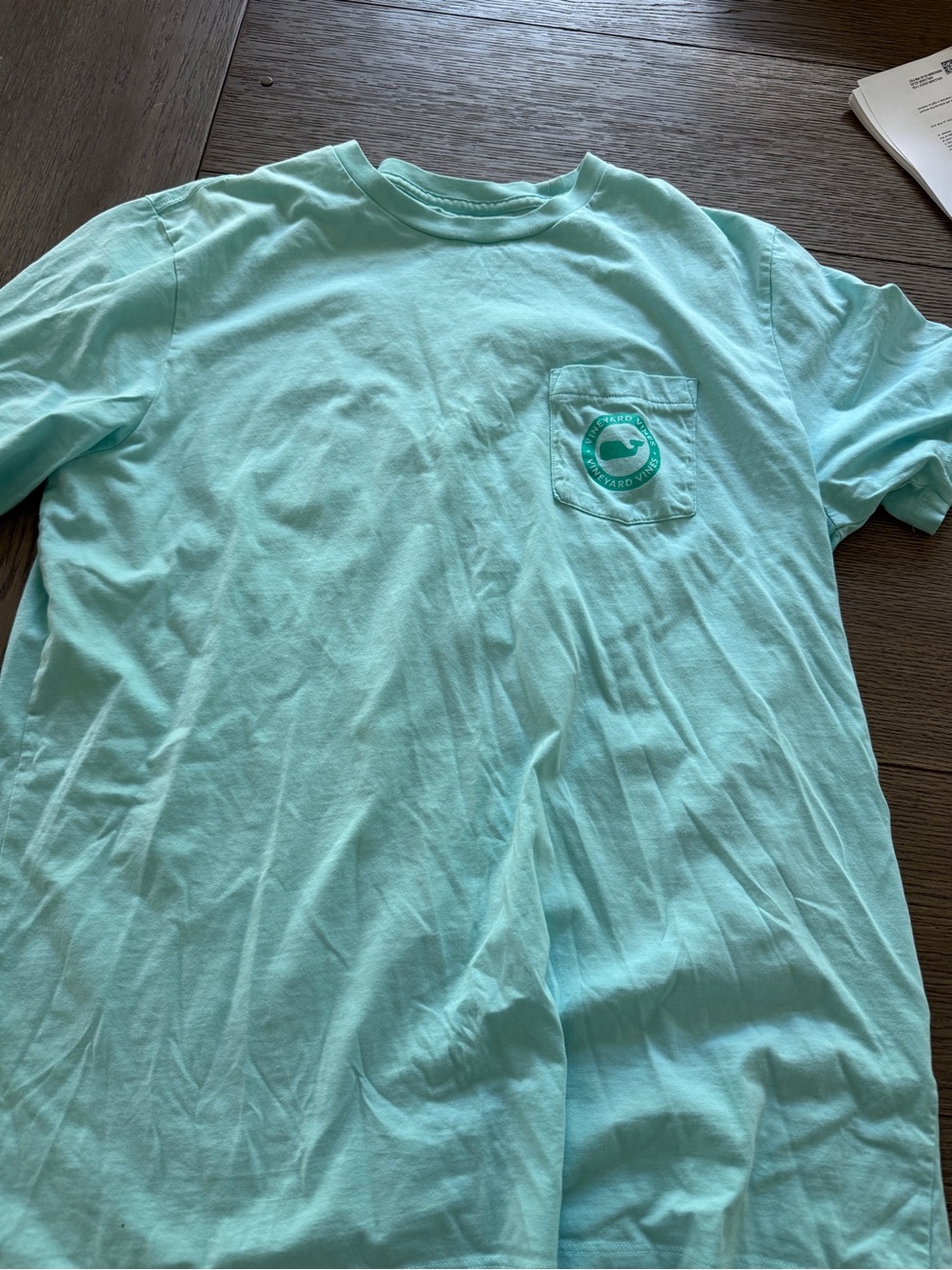 Vineyard Vines Light Aqua Pocket Tee